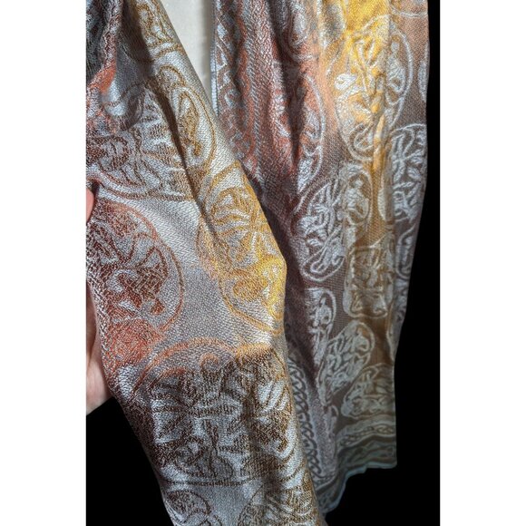 Molina by Jimmy Hourihan Rainbow And Grey Celtic Knot Scarf - Picture 4 of 11